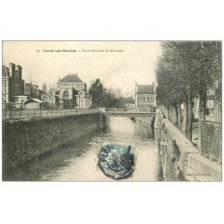 carte postale ancienne 14 CONDE-SUR-NOIREAU. Pont-Neuf sur la Durance 1907