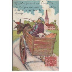 carte postale ancienne 78 VERSAILLES. Carte montage Fantaisie ave 8 mini-vues dans la Charette 1931