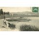 carte postale ancienne 78 VERSAILLES. Pêcheurs à la Pièce d'eau des Suisses 1906 et Orangerie