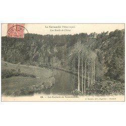 carte postale ancienne 14 COSSEVILLE. Les Rochers 1906