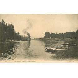 carte postale ancienne 78 ANDRESY. Péniches sur la Seine