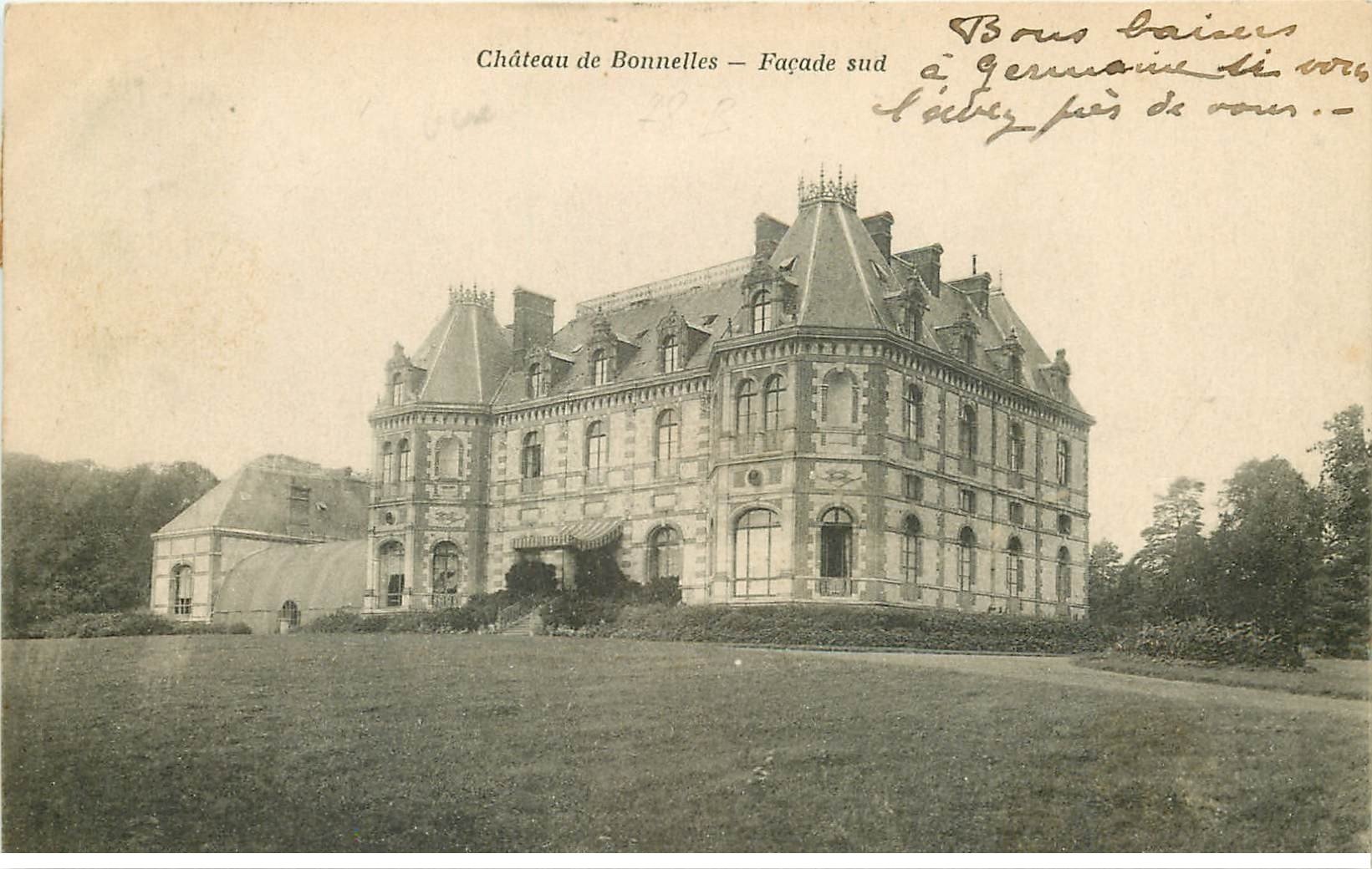 carte postale ancienne 78 BONNELLES. Le Château 1917