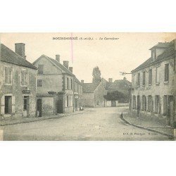 carte postale ancienne 78 BOURDONNE. Le Carrefour. Tabac Tonnelier et Sellier