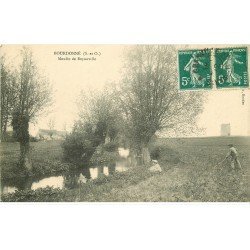 carte postale ancienne 78 BOURDONNE. Cultivateur au Moulin de Boyauville 1912