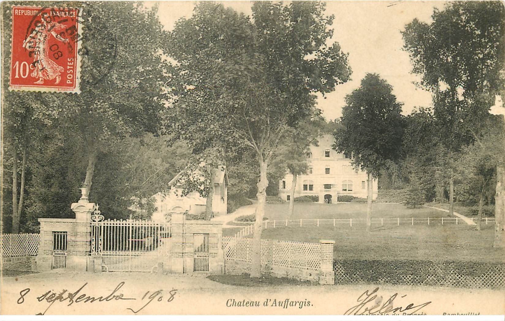 carte postale ancienne 78 CHATEAU D'AUFFARGIS 1908