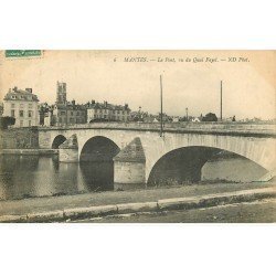 carte postale ancienne 78 MANTES. Le Pont Quai Fayol