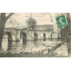 carte postale ancienne 78 MANTES. Le Vieux Pont 1909