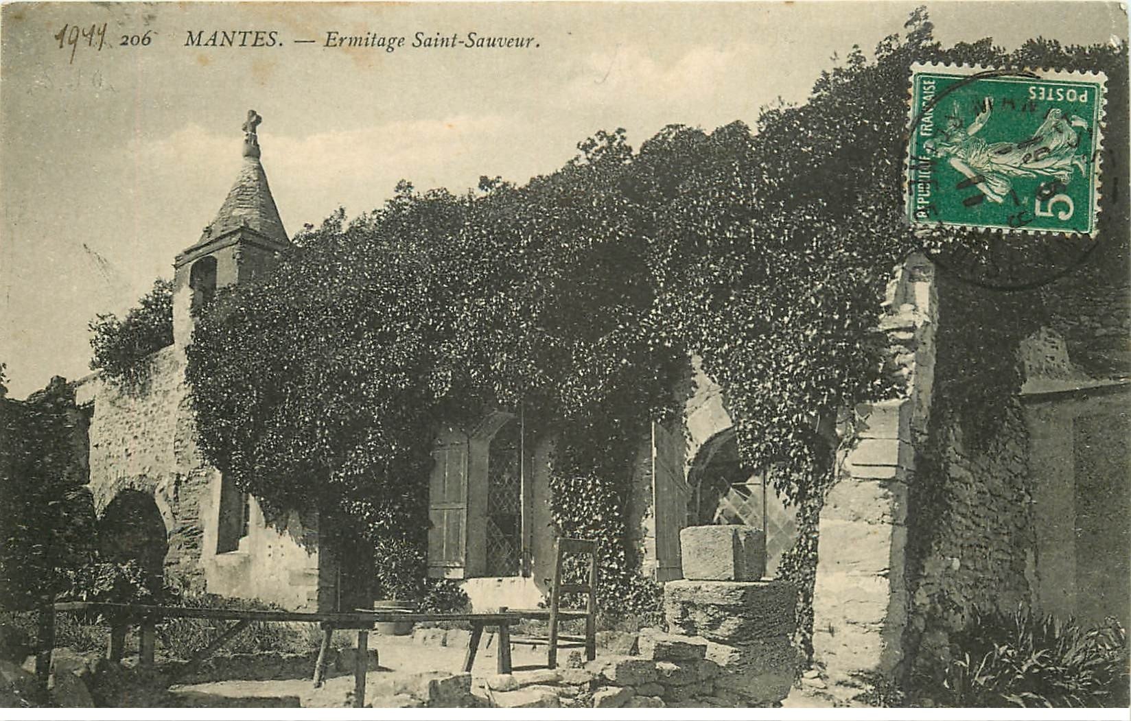 carte postale ancienne 78 MANTES. Ermitage de Saint-Sauveur 1911