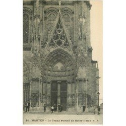 carte postale ancienne 78 MANTES. Notre Dame Grand Portail