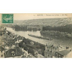 carte postale ancienne 78 MANTES. Panorama. Très légèrement gondolée