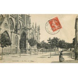 carte postale ancienne 78 MANTES. Place de l'Etape 1908