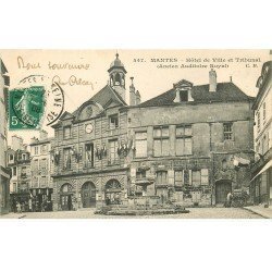 carte postale ancienne 78 MANTES. Hôtel de Ville et Tribunal 1908