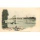 carte postale ancienne 78 MANTES. Enfant dans barque Ile des Boeufs vers 1900