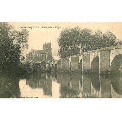 carte postale ancienne 78 MANTES-LA-JOLIE. Vieux Pont et Eglise