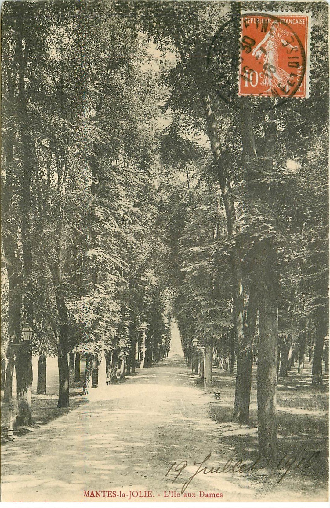 carte postale ancienne 78 MANTES-LA-JOLIE. L'Ile aux Dames 1916