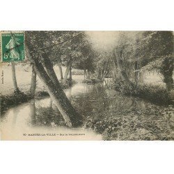carte postale ancienne 78 MANTES-LA-VILLE. Sur la Vaucouleurs 1908