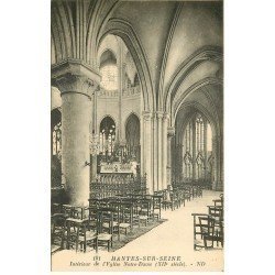 carte postale ancienne 78 MANTES-SUR-SEINE. Eglise Notre-Dame intérieur