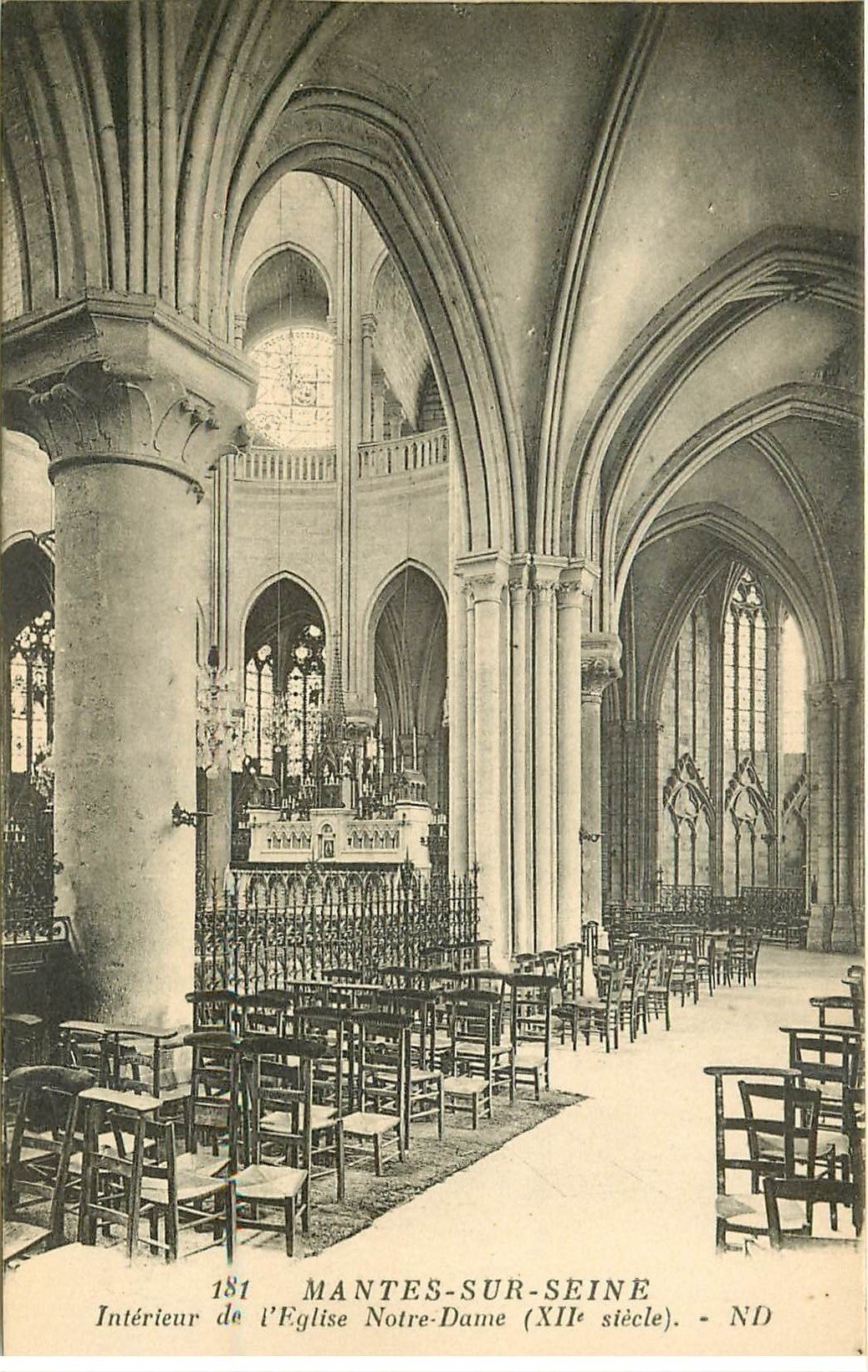 carte postale ancienne 78 MANTES-SUR-SEINE. Eglise Notre-Dame intérieur