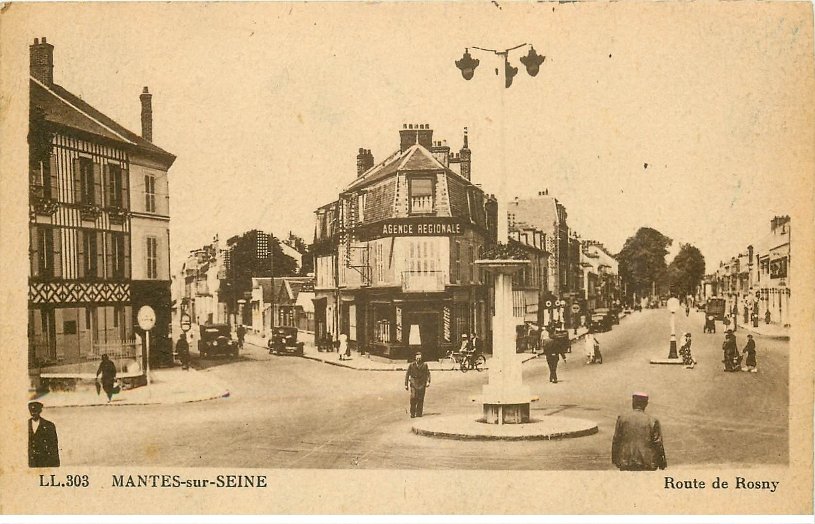 carte postale ancienne 78 MANTES-SUR-SEINE. Route de Rosny 1950