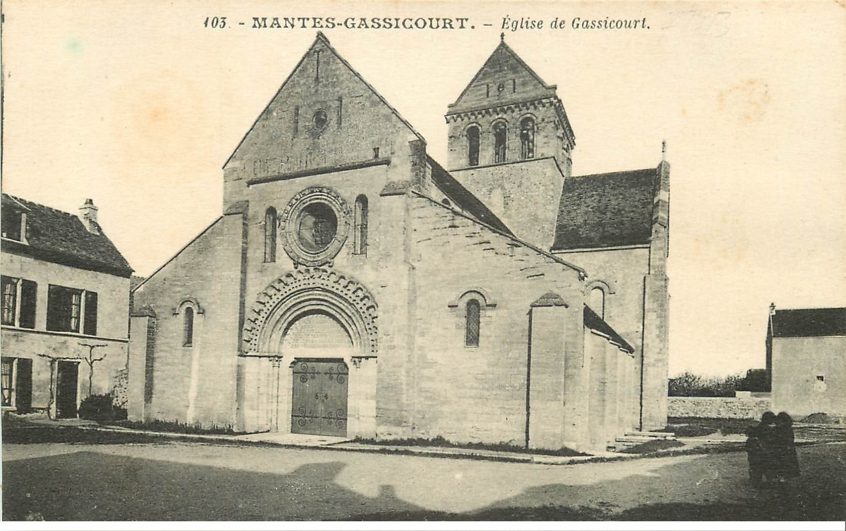 carte postale ancienne 78 MANTES-GASSINCOURT. Eglise