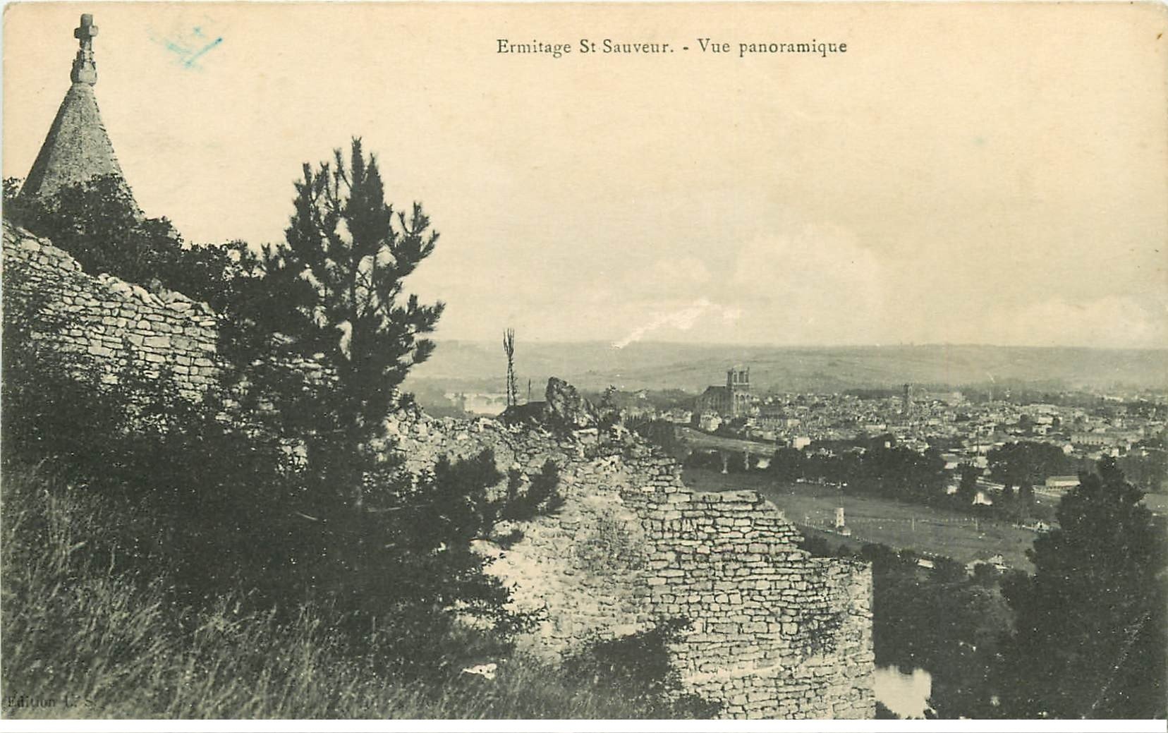 carte postale ancienne 78 ERMITAGE SAINT-SAUVEUR. Vue panoramique 1920