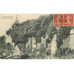 carte postale ancienne 78 ERMITAGE SAINT-SAUVEUR. Enfants extérieur de la Chapelle 1920
