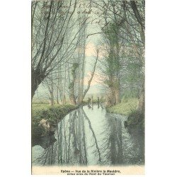 carte postale ancienne 78 EPONE. Rivière la Mauldre 1906