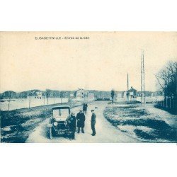 carte postale ancienne 78 ELISABETHVILLE. Entrée de la Cité voiture ancienne sépia