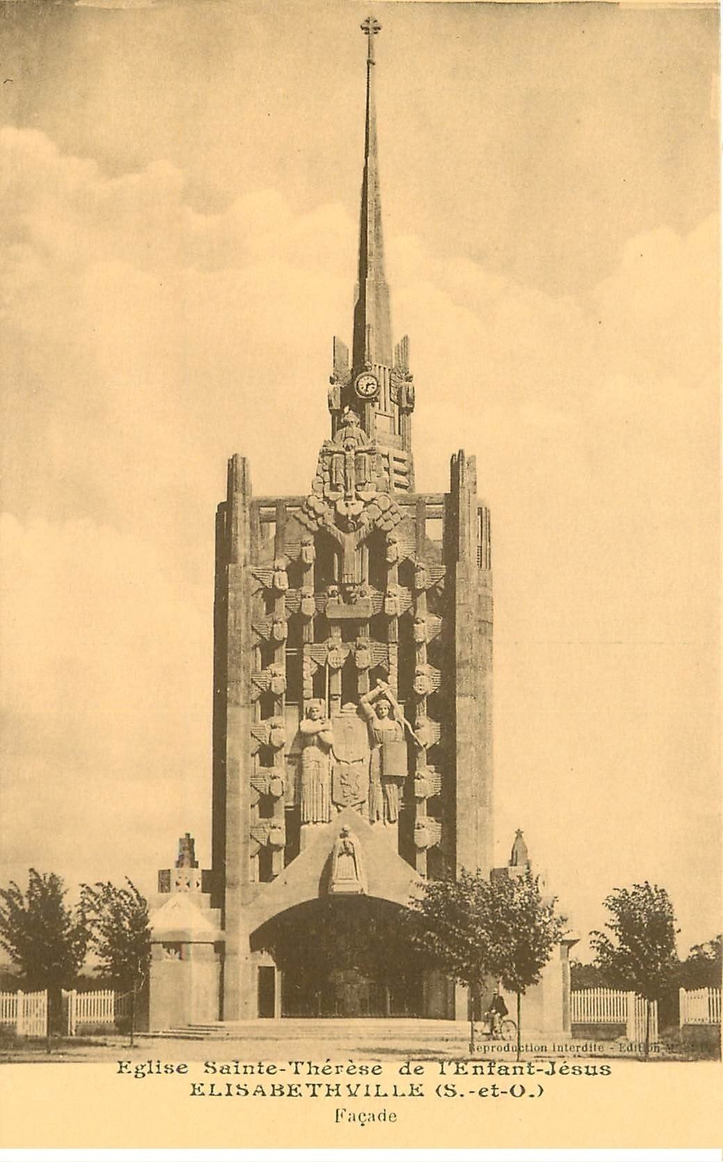carte postale ancienne 78 ELISABETHVILLE. Eglise façade