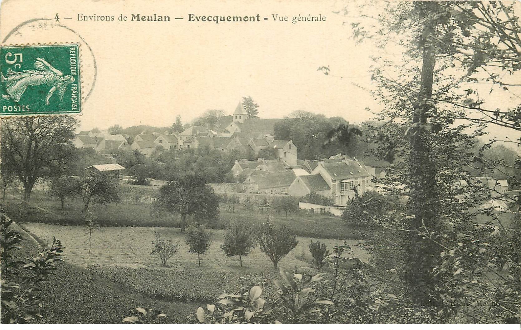 carte postale ancienne 78 EVECQUEMONT. Le Village