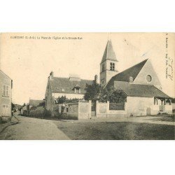 carte postale ancienne 78 ELANCOURT. Place de l'Eglise et Grande Rue 1904. Timbre manquant