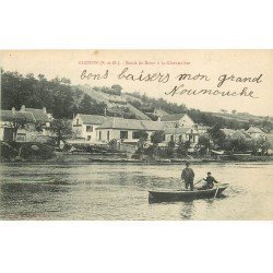 carte postale ancienne 78 GLOTON. Rameurs à la Glotonnière 1923