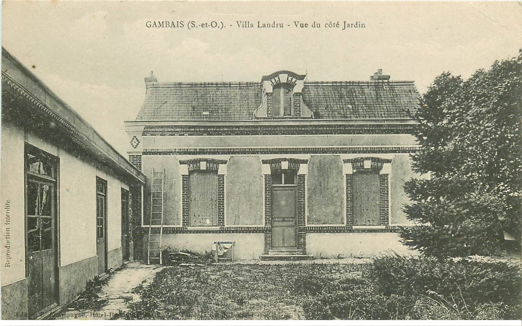 carte postale ancienne 78 GAMBAIS. Villa Landru côté Jardin