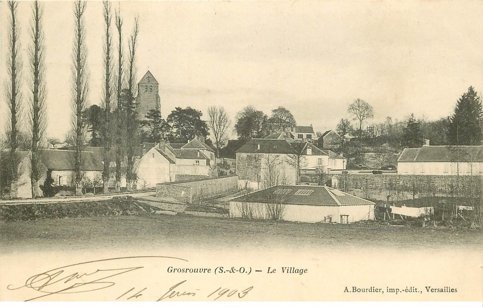 carte postale ancienne 78 GROSROUVRE. Le Village 1903