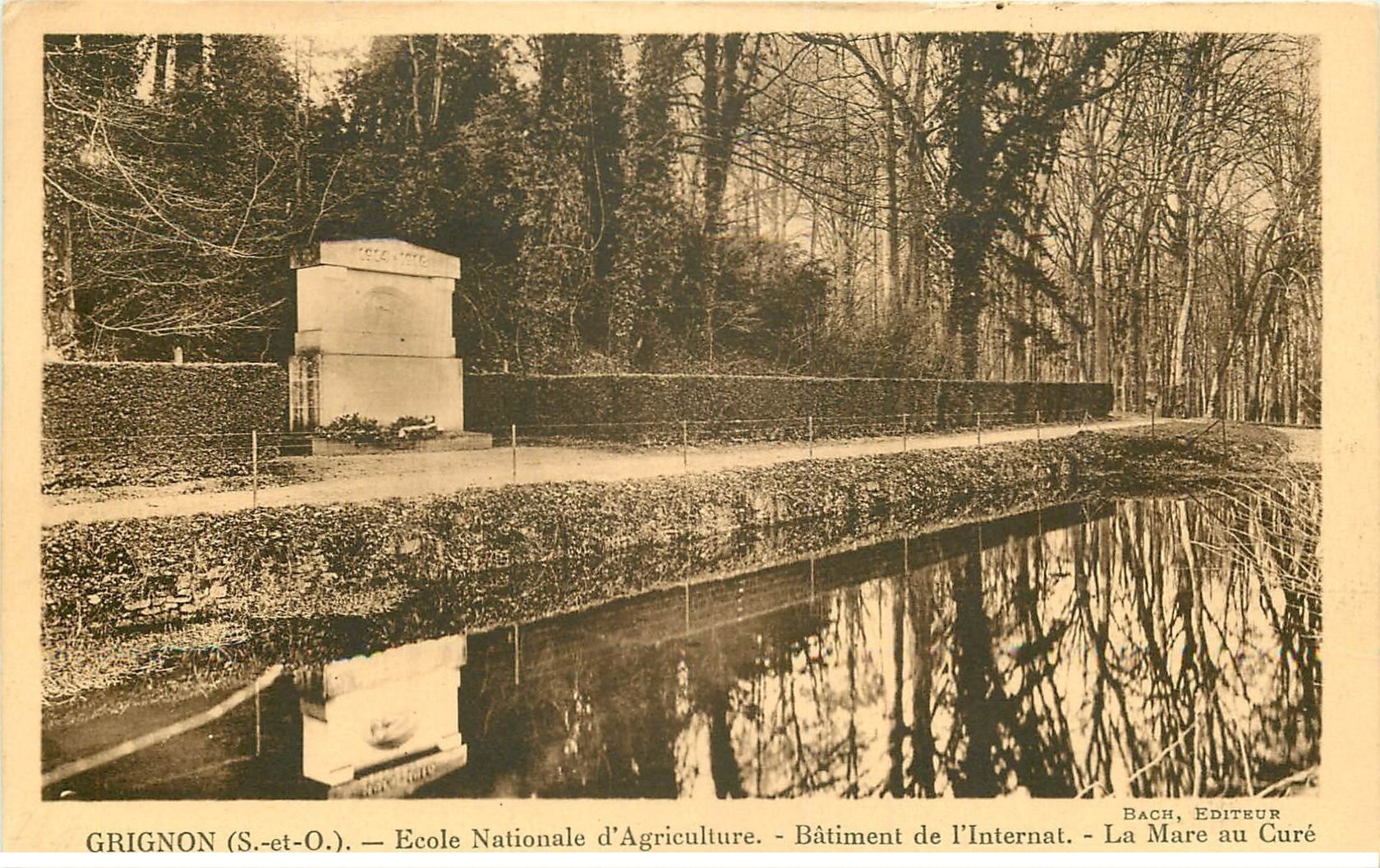 carte postale ancienne 78 GRIGNON. Ecole Nationale Agriculture. Mare au Curé