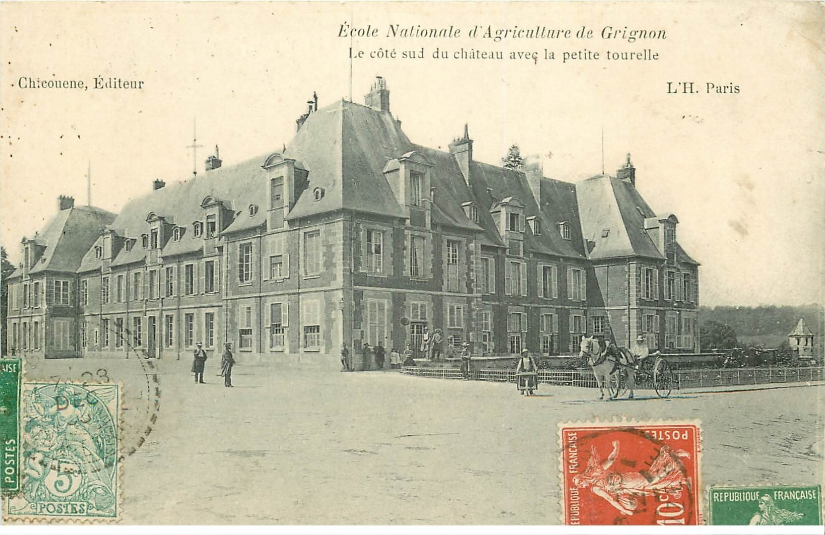 carte postale ancienne 78 GRIGNON. Ecole Nationale Agriculture. Château petite Tourelle 1912