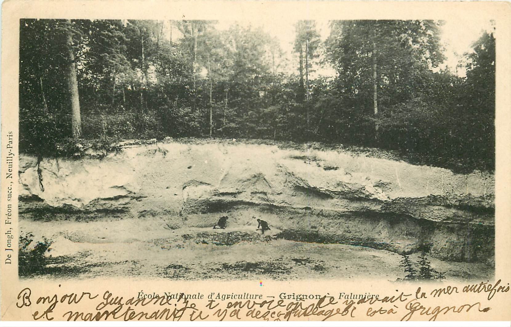 carte postale ancienne 78 GRIGNON. Ecole Nationale Agriculture. Falunière diverses Carrières