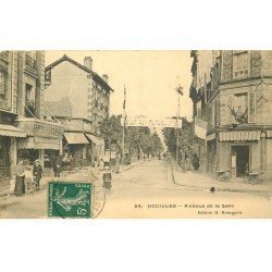 carte postale ancienne 78 HOUILLES. Avenue de la Gare 1911. Un peu molle