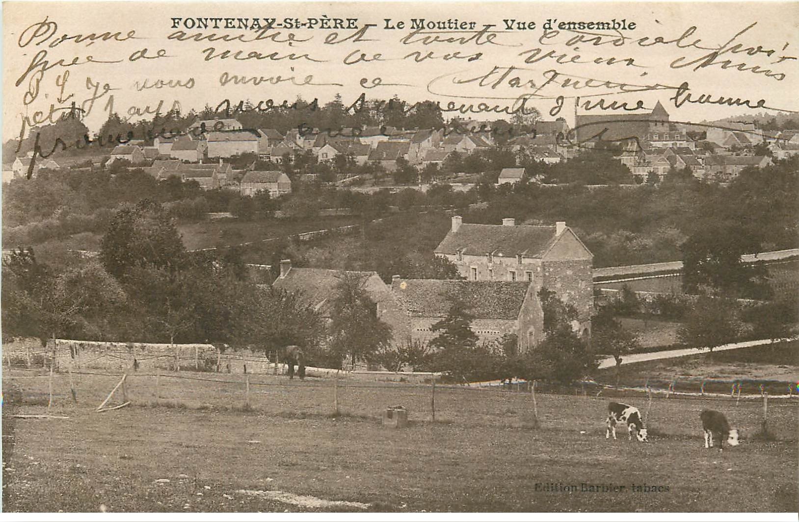 carte postale ancienne 78 FONTENAY-SAINT-PERE. Le Moutier 1917. Un peu molle aux coins...
