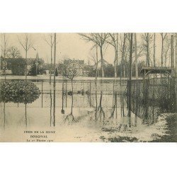 carte postale ancienne 78 BOUGIVAL. Crue de la Seine de 1910. Publicité Maggi