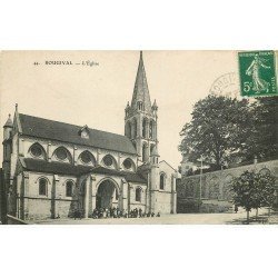 carte postale ancienne 78 BOUGIVAL. L'Eglise animée 1911