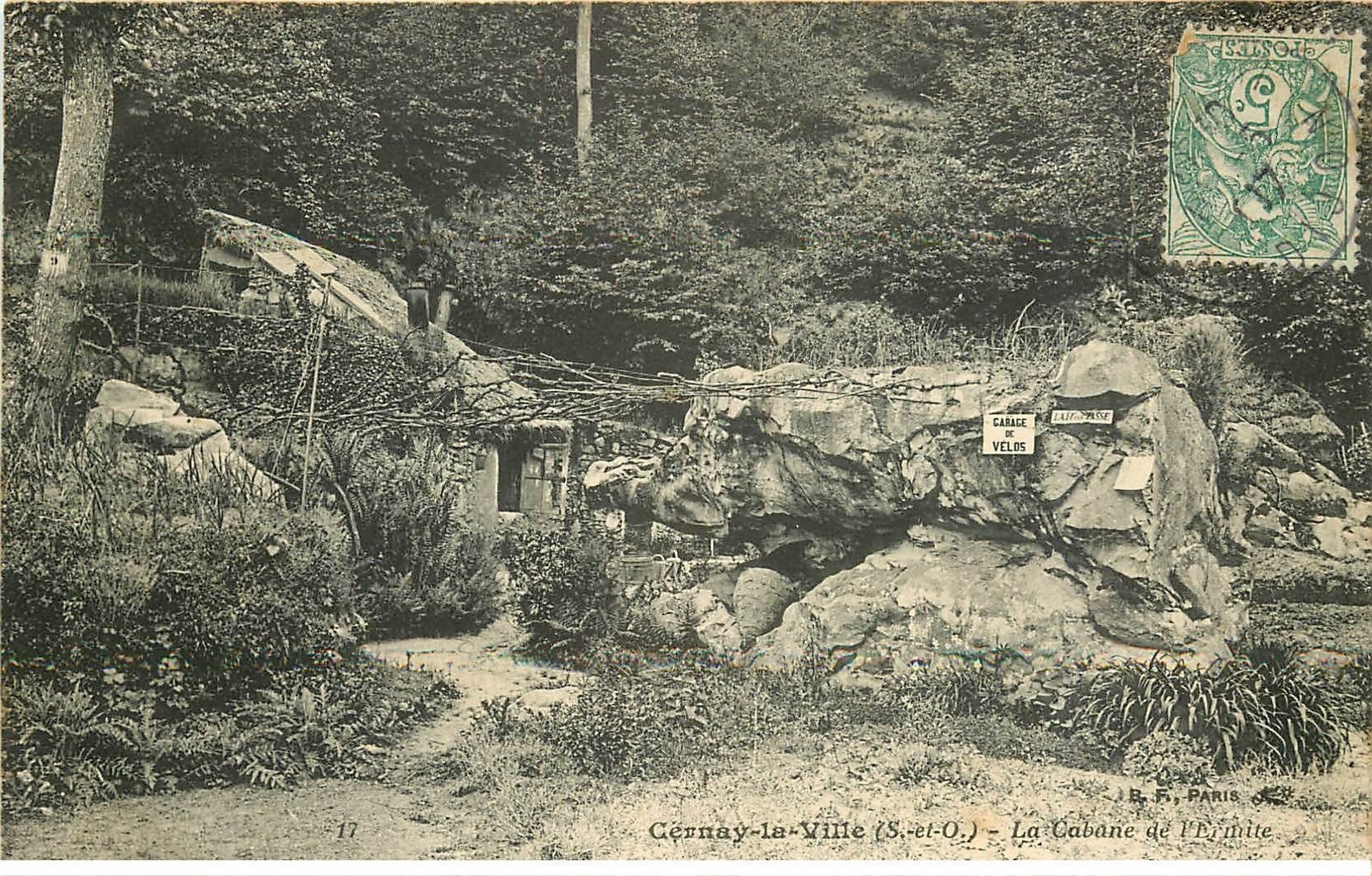 carte postale ancienne 78 CERNAY-LA-VILLE. Cabane de l'Ermite 1907