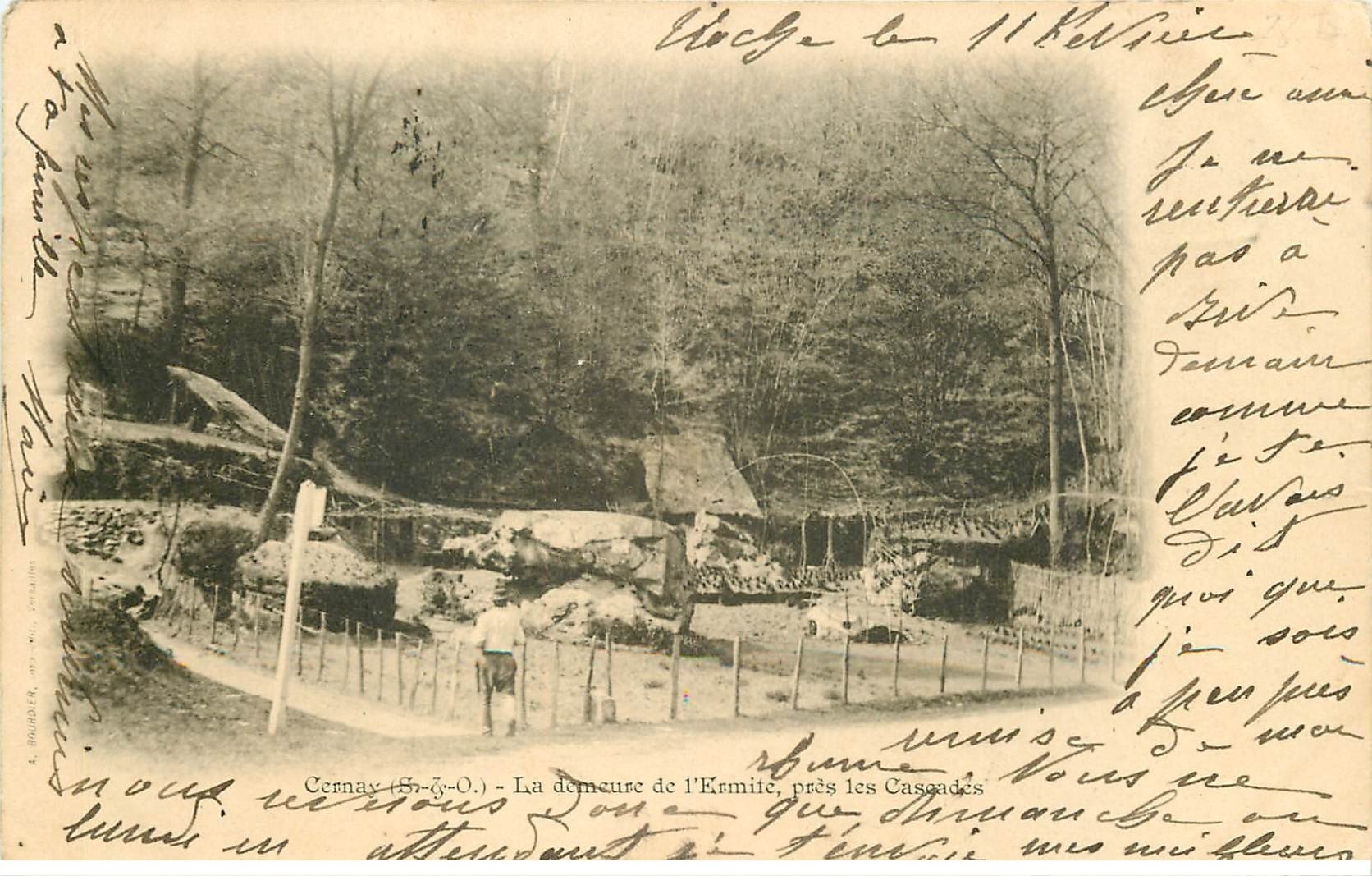 carte postale ancienne 78 CERNAY-LA-VILLE. Cabane de l'Ermite 1903