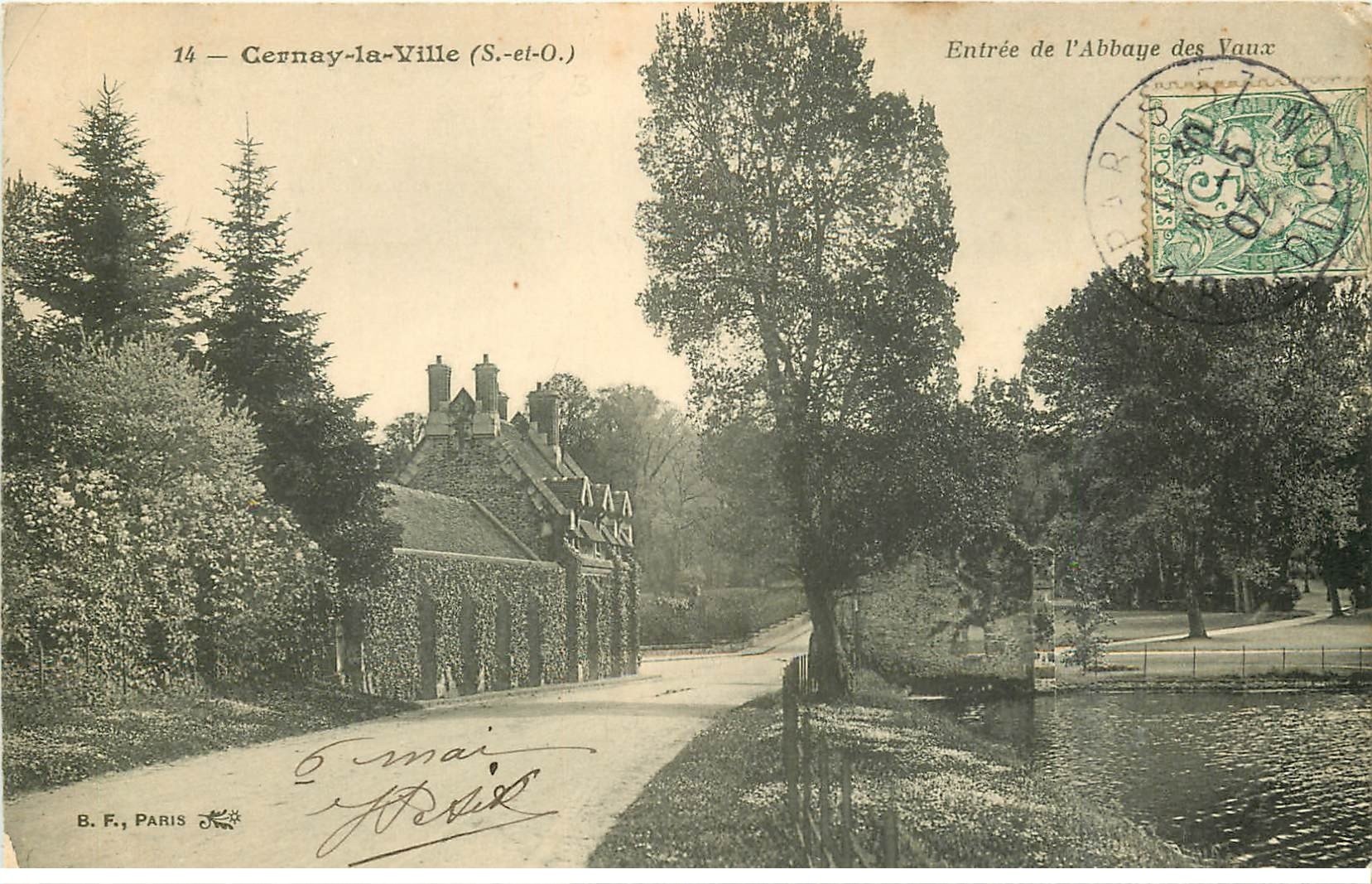 carte postale ancienne 78 CERNAY-LA-VILLE. Entrée Abbaye de Vaux 1907