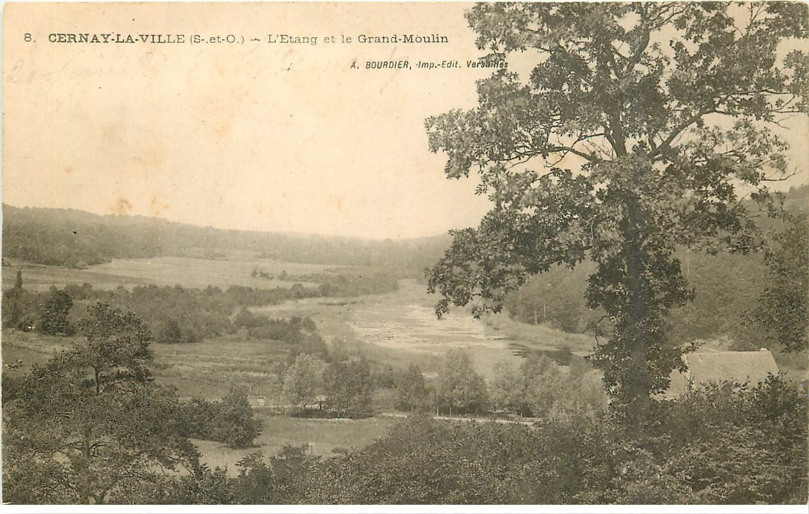 carte postale ancienne 78 CERNAY-LA-VILLE. Etang et Grand Moulin 1903