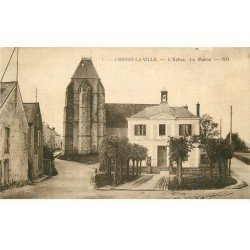 carte postale ancienne 78 CERNAY-LA-VILLE. Eglise et Mairie