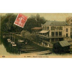carte postale ancienne 78 CHATOU. Hôtel Restaurant Fournaise sur la Seine 1908. Carte de luxe ELD