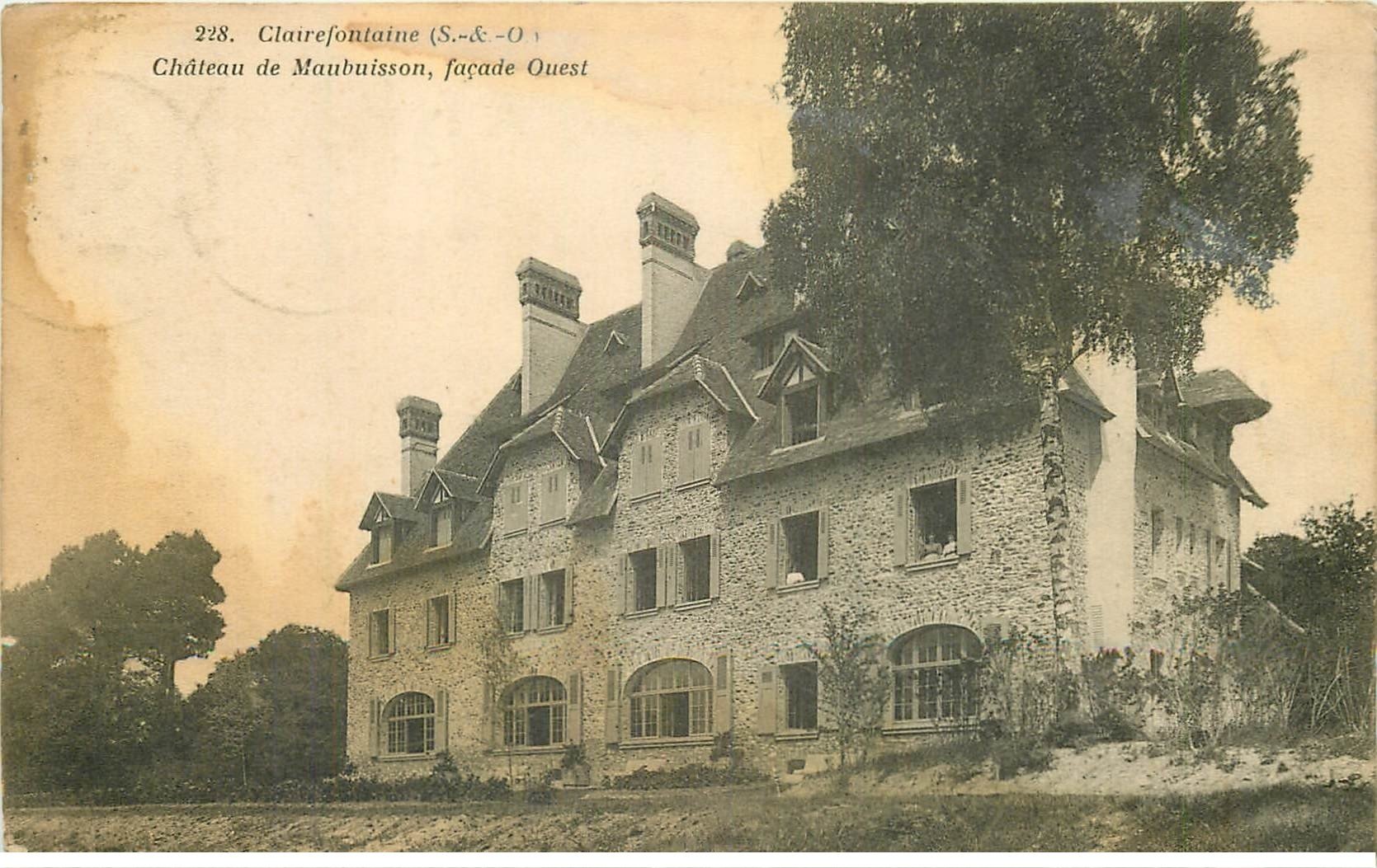 carte postale ancienne 78 CLAIREFONTAINE. Château de Maubuisson 1910. En l'état...