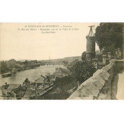 carte postale ancienne 78 CONFLANS-SAINTE-HONORINE. Vieux Moilin Rue aux Moines. Tampon Militaire 1916