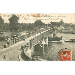 carte postale ancienne 78 CONFLANS-SAINTE-HONORINE. Le Pont 1913